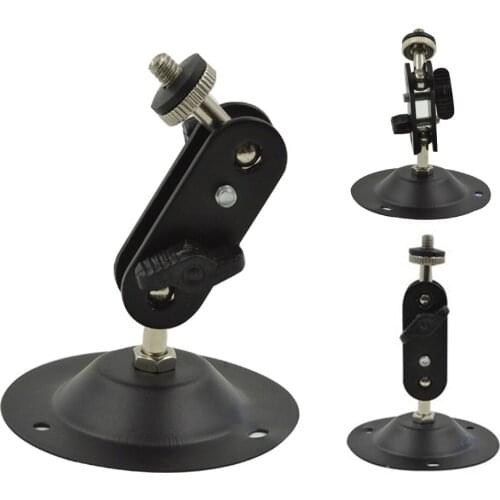Adjustable Accessories Universal Bracket 360 Degree Wall Mount Rotary Security Monitor Holder Surveillance Camera Black Indoor