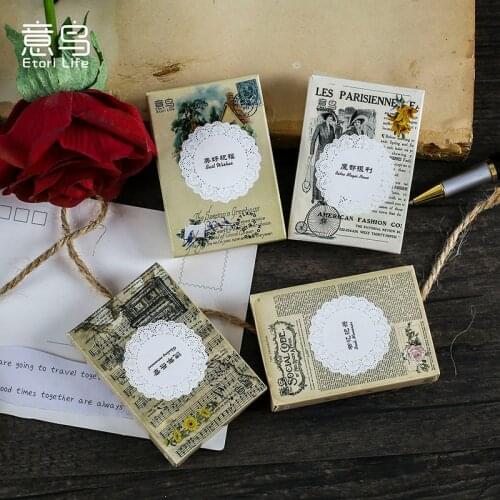 Journamm 24pcs/pack Vintage Letters Boxed Stickers for Deco Junk Journal Creative Stationery Supplies Deco Material Stickers