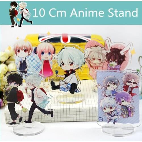 10cm Anime Gintama Acrylic Stand Model Toys Kawaii Sakata Gintoki Action Figure Decoration Cosplay DIY Collectible Toy Gifts