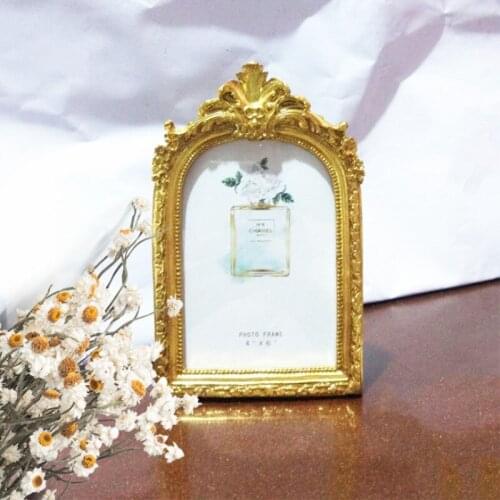 Golden Carved Wedding Photo Frame Home Accessories Wall Hanging Decoration Resin Photo Frame Wedding Photo Retro Creative Set