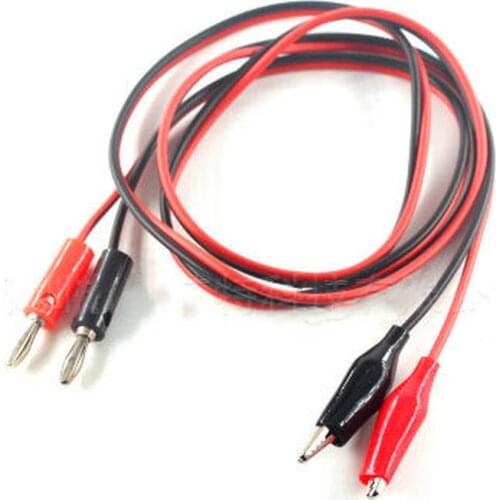 1M Alligator Cilp to AV Banana Plug Test Cable Lead Connector Dual Tester Probe 35mm Crocodile Clip for Multimeter Measure Tool