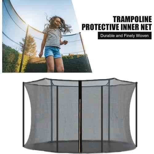 10Ft/12Ft/14Ft Trampoline Enclosure Net Children Trampoline Replacement Accessories Jumping Bed Inner Safety Fence Net 6/8 Poles