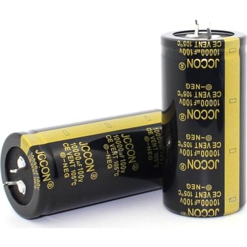 2pc 10000uf100v JCCON Long-Life Power Amplifier Audio Filter Electrolytic Capacitor 35x70MM