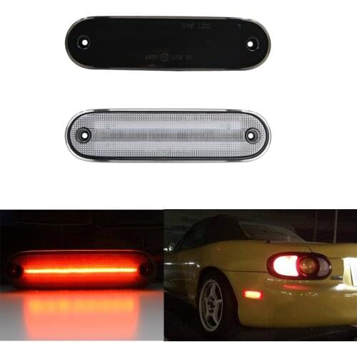 2PCS Smoked/Clear Red LED Rear Side Marker Light Lamp For Mazda NA NB Miata MX-5 1990-2005
