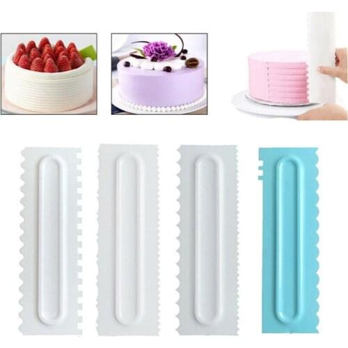 3Pcs/Set Baking Pastry Tools Cake Decorating Comb Cake Scraper Smoother Cream Decorating Pastry Icing Comb Fondant Spatulas
