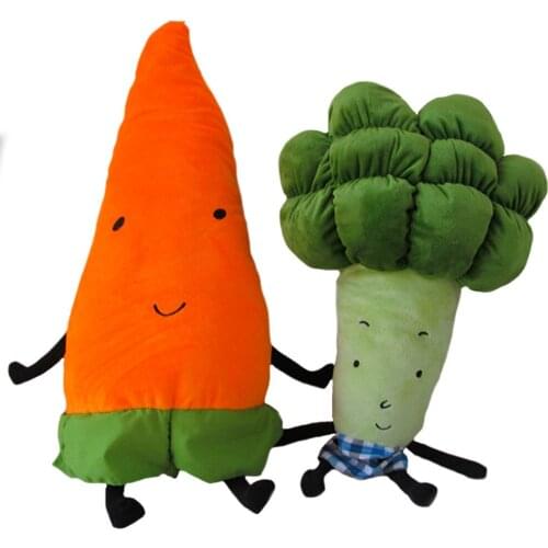 55/70cm Simulation Cartoon Vegetable Plush toy Creative Carrot Broccoli Plush Pillow Stuffed soft doll Children Kid Birth Gift