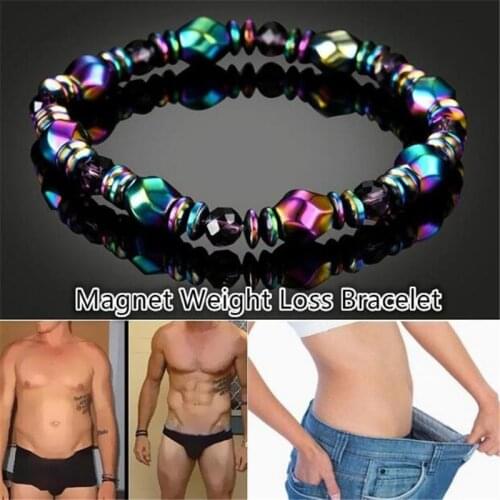 Natural Stone Hematite Bracelet Vintage Hematite Metal Magnetic Therapy Bracelets for Arthritis Pain Relief Radiation protection