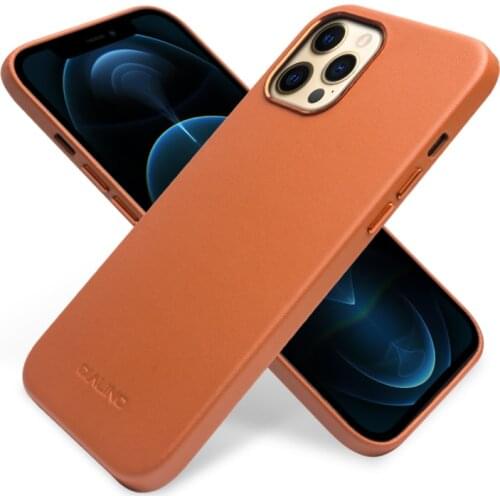 QIALINO Genuine Leather Case for iPhone 12 Pro Max Ultra Thin Back Cover for iPhone 12 Mini