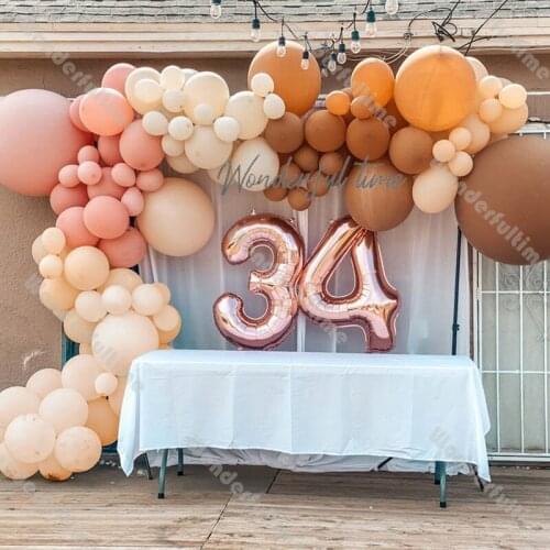 White Sand Brown Balloons Garland Birthday Party Decoration Mocha Ballon Arch Kit Baby Shower Decor Wedding Suppiles Gold Globos