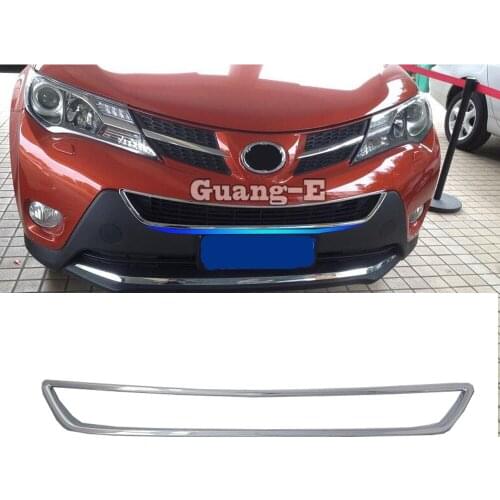 For Toyota RAV4 2014 2015 2016 Car Body styling ABS Chrome License Plat Racing Grid Grill Grille Hoods Panel Frame Moulding 1pcs