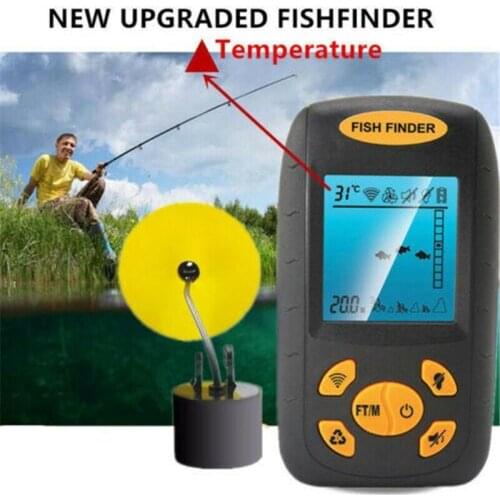 2ft - 328ft Echo Fishing Finder Portable Waterproof Fish Finder LCD Monitor Sonar Sounder Alarm Fishfinder for Lake Sea Fishing