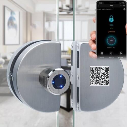 Electronic Lock Smart Door Lock Fingerprint Glass Door Lock for Home Office Single Double Door Bluetooth APP Control Smart Lock