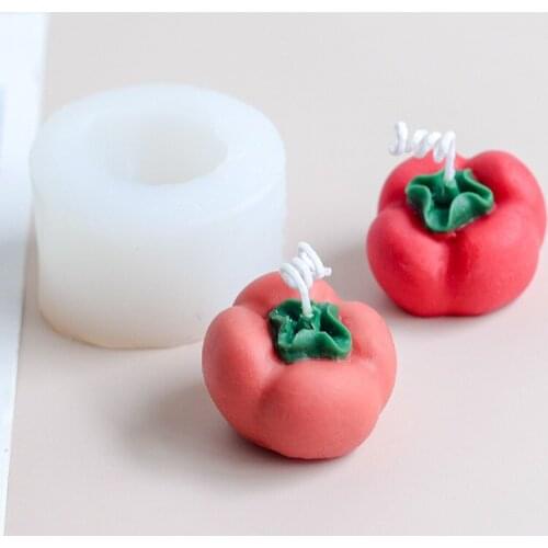 Fruits Shape Silicone Candle Mold Persimmon Aroma Plaster Crafts Mold Handmade Scented Candle Soap Mould Silicone Mold for Soap