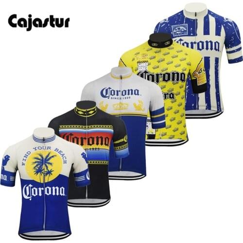 New cycling jersey men short sleeve beer cycling tops full zipper black mtb ropa maillot ciclismo yellow bike wear clothing