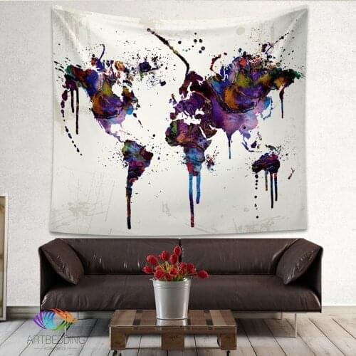 Indian Mandala Tapestry Hippie Wall Hanging Map Colorful Digital Printed Boho Bohemia Bedspread Beach Towel Yoga Mat Blanket