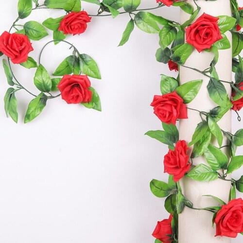 Artificial Fake Silk Rose Flower Ivy Vine Hanging Garland Wedding Home Decor AUG889