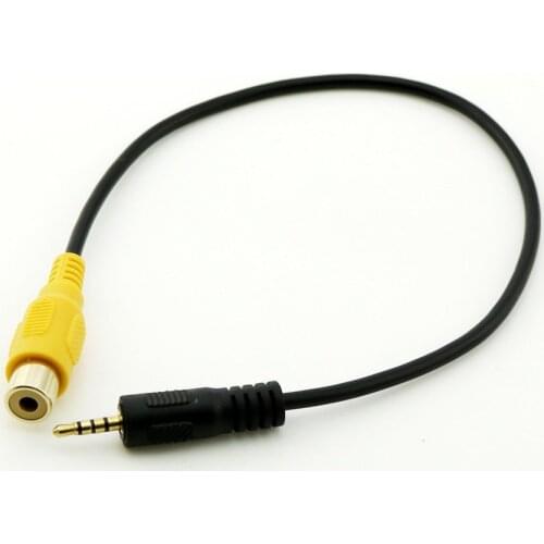 20pcs RCA Female to 2.5mm Male AV-IN Rear View Camera To GPS Adapter Cable 30cm