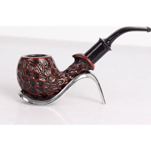 Classic Resin Engraved Pipe Chimney Filter Smoking Pipe Herb Tobacco Pipe Cigar Narguile Grinder Smoking Cigarette Holder