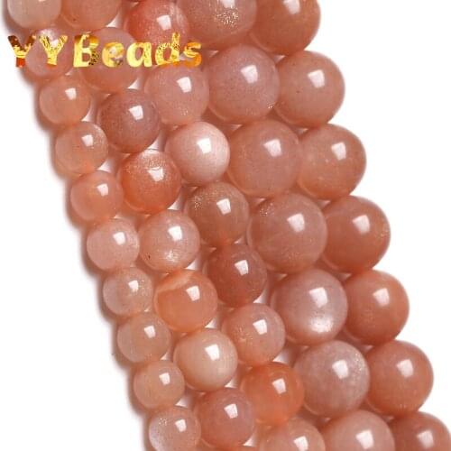 7A Natural Sunstone Quartz Round Beads For Jewelry Making Loose Stone Beads DIY Bracelet Necklaces Accessories 4 6 8 10 12mm 15"