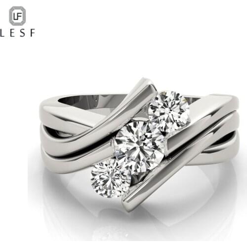 LESF Vintage Style Twist Type Women Engagement Jewelry 925 sterling Silver Female Wedding Rings