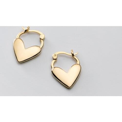 WTLTC Chunky Small Heart Hoop Earrings for Women Statement Lover Charms Earrings Vintage Geometric Hoops Earrings Femme Brincos