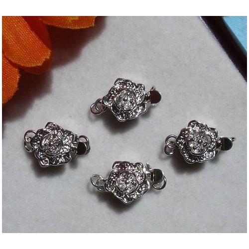 Fashion Jewelry Findings Wholesale Necklace Bracelet Jewellery Accessory, Silver Plated Beads, Flower Shape, 100pcs/lot