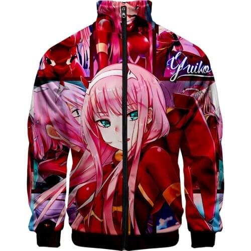 2020 3D Print Anime DARLING in the FRANXX Printed Zipper Jacket Men/Women Long Sleeve Jacket Casual Hip hop Streetwear Clothes