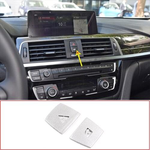 Central Control Double Flashing Button Stickers Emergency Light Switch Sequins For BMW 3 Series GT/3 4 Series 13-19 Accessories