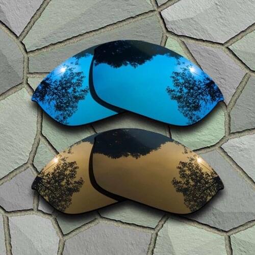 Sky Blue&Bronze Copper Sunglasses Polarized Replacement Lenses for Oakley Half Jacket 2.0