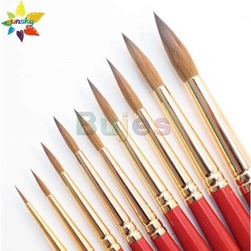 Original Germany da vinci MAESTRO V11T3 Handmade Collinski red mink Round head Watercolor pen Gift box set Solid wood penholder