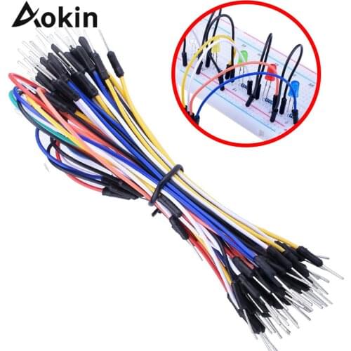 Jumper Wires Cables 65 Pcs New Solderless Flexible Breadboard Jumper Wires Cables Bread Plate Line For Arduino Raspberry Pi Mode