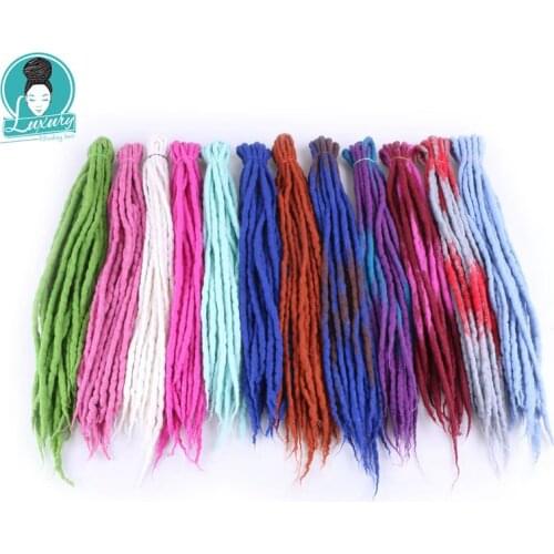 Luxury For Braiding 10strands 90cm-120cm long Nepal felted wool synthetic dreadlocks crochet braids hair for kids and adult