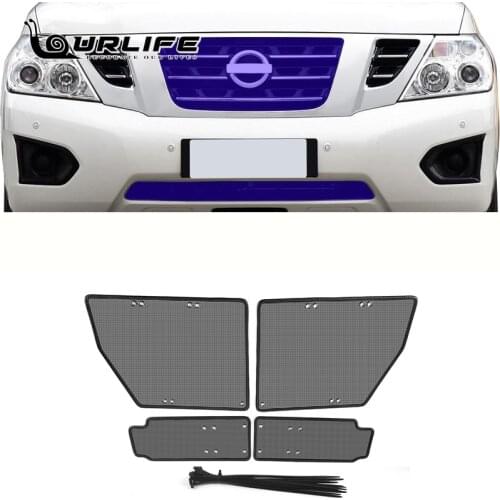 Car Front Insect Screening Mesh Front Grille Insert Net Accessories for Nissan Patrol Y62 2020 2021 2012-2019 Car Stylings