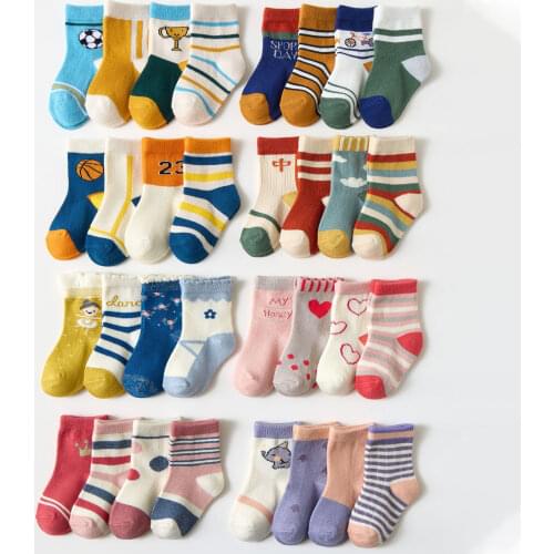 Cute Cartoon Cotton Children Socks Autumn Winter Korean Style Newborn Toddler Infant Sock Baby Girls Boys Socks 0-12 Years Old