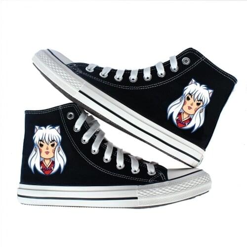 Unisex Anime Inuyasha Higurashi Kagome Casual Ankle Canvas Shoes Preppy Student plimsolls duck shoes Sneakers