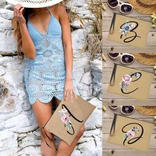 Letter Flower Print Handbag Outdoor Makeup Bag Women Cosmetic Case Travel Toiletries Organizer Female Storage Tote Make Up Bags