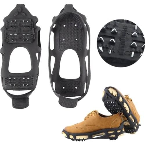 1 Pair 24 Tooth Ice Gripper Spike for Shoes Outdoor Anti Slip Climbing Snow Spikes Crampons Cleats Chain Claws Grips Boots Cover