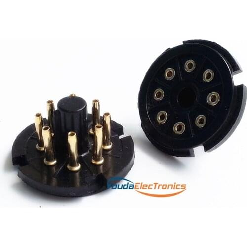 2pcs 8pin S8AEH bakelite Gold plated Vacuum tube socket for KT66 GZ34 5R4GY 5U4G 6AS7G 6B4G