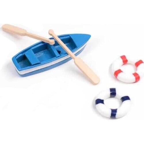 3-5pcs Miniature Fishing Boat Suit Artifical Micro Landscape Bonsai Plant Ornament DIY Fairy Garden Accessory Table Decoration