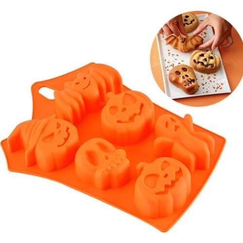 3D Cake Mold Halloween Pumpkin Silicone Mold Fondant Candy Cookie Cake Mold Cupcake Decoration Cake Tools Baking Accessories