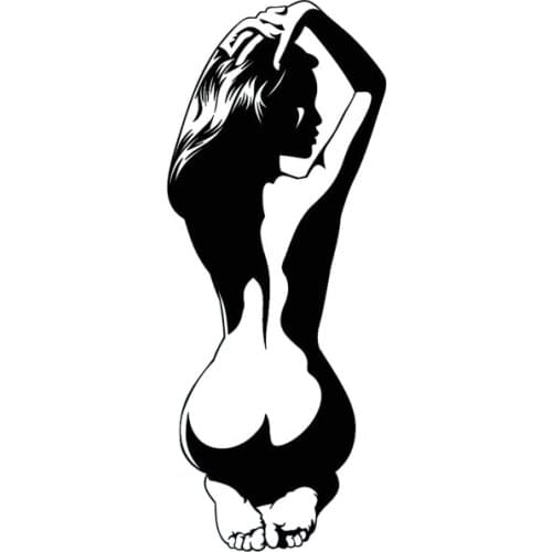 5.9*14.8CM Naked Woman Sexy Back Girl Hot Car Sticker Decor Vinyl Laptop Suitcase Skateboard Stickers