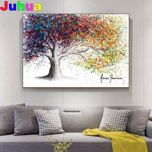 Colorful Tree 5D DIY Diamond Painting full square plant diamond embroidery mosaic painting Home Decoration drop shipping