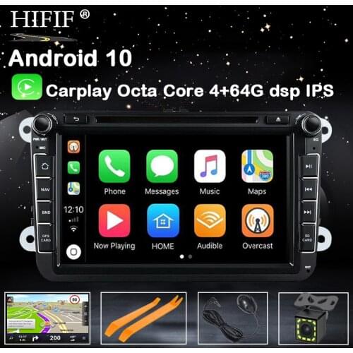 DSP 2 din 8'' Octa core Android 10 Car DVD Player GPS for VW Passat CC Polo GOLF 5 6 Touran EOS T5 Sharan Jetta Tiguan Radio