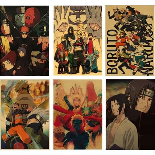 Retro Japanese Classic Anime Ninja Comic Characters Nostalgic Retro Canvas Painting Poster Bedroom Decoration