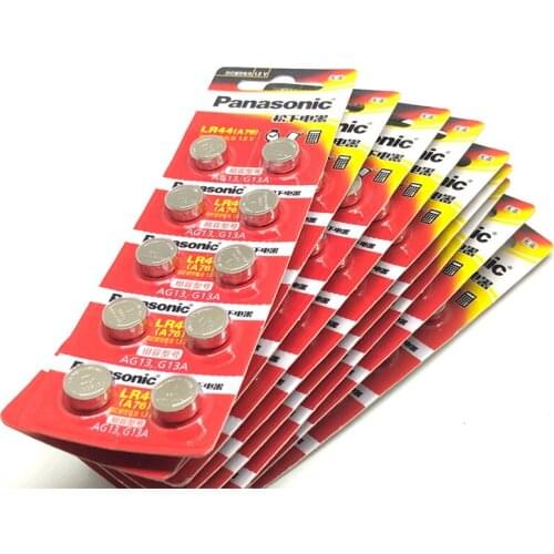 200pcs/lot Panasonic 1.5V Button Cell Battery LR44 Lithium Coin Batteries A76 AG13 G13A LR44 LR1154 357A SR44