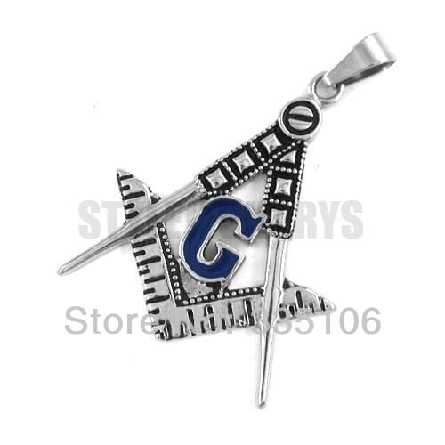 Free Shipping! Freemasonry Masonic Pendant Stainless Steel Jewelry Blue Masonic Pendant SWP0138