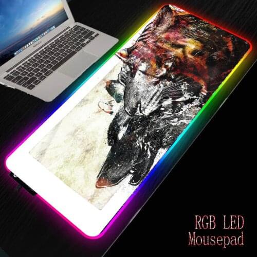 MRGBEST Drawing Painting White Red Tiger Locking Edge Large Natural Rubber Mouse Pad Waterproof Game Desk Mousepad Keyboard Mat