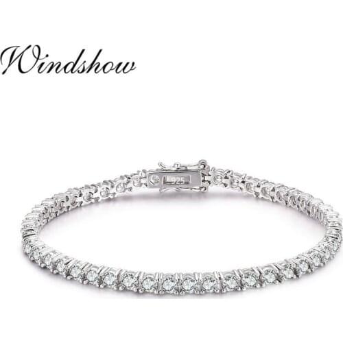 3mm 925 Sterling Silver Cluster Round AAA CZ Zironia Tennis Bracelets Pulseras Pulseira Bracelete Women Jewelry Girl Friend Gift