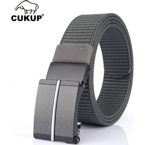 CUKUP Mens New Design Knitting Accessories Quality Canvas Belts Zinc Automatic Buckle Fashion Nylon Belt Many Colors CBCK212