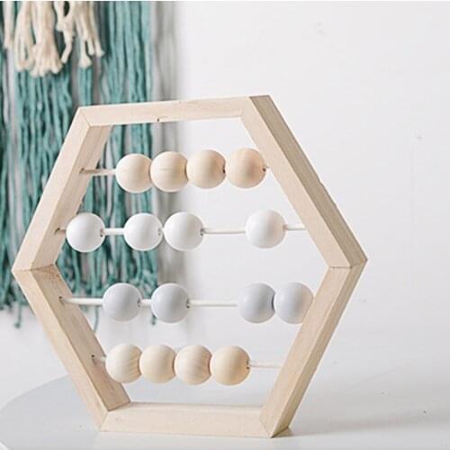 Wooden Beaded Tabletop Decoration Childrens Educational Early Education Toys NSV775